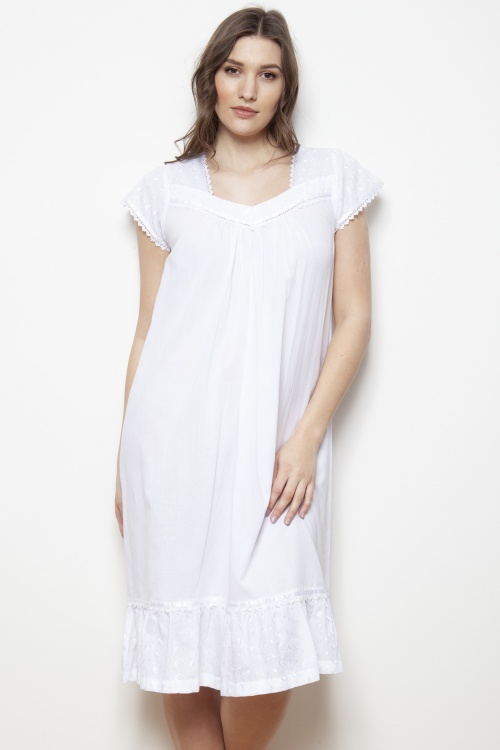 Bernie Cottton Lawn Floral Cap Sleeve Nightdress